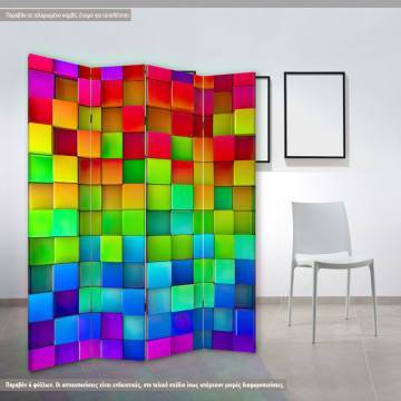 Room divider Rainbow of colorful  blocks