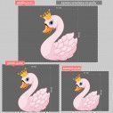 Kids wall stickers  Swan Princess