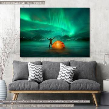 Canvas print  Camping in wild northern mountains