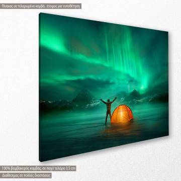 Canvas print  Camping in wild northern mountains Framed canvas View 1 2