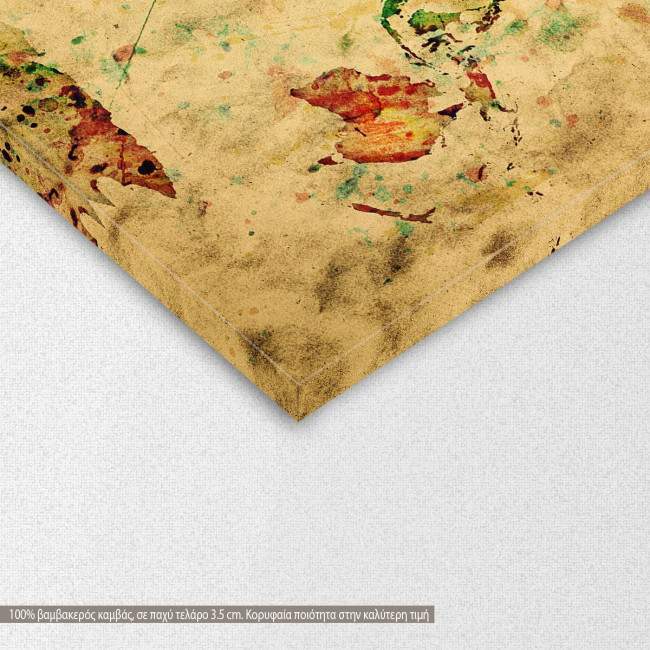 Canvas print Colorfull world map, detail