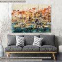 Boats at harbor canvas print