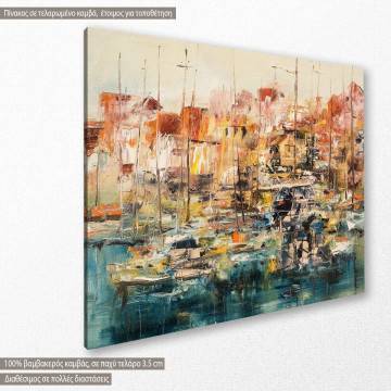 Boats at harbor canvas print Framed canvas View 1 2