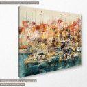 Boats at harbor canvas print, side