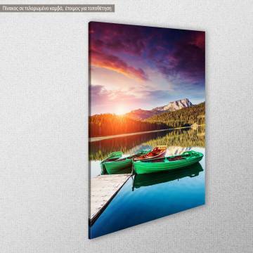 Canvas print Boats on Black lake View 1 2