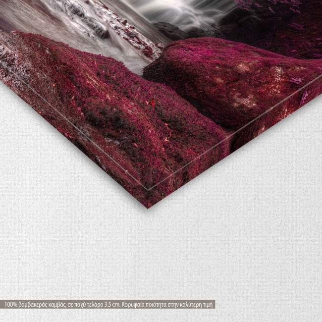 Canvas print Alternate colored surreal waterfall, detail