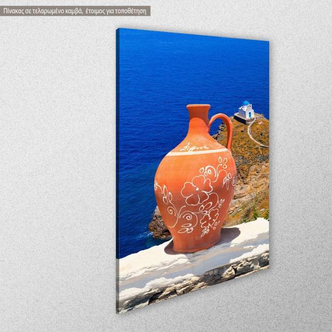 Greek decoration on Sifnos, πίνακας σε καμβά, κοντινό