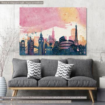 Canvas print  Watercolor monuments I