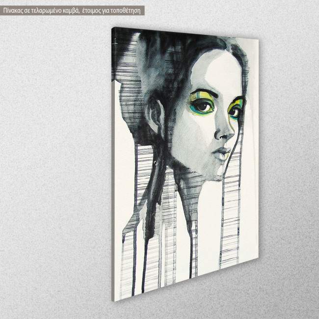 Canvas print Watercolor girl I, side