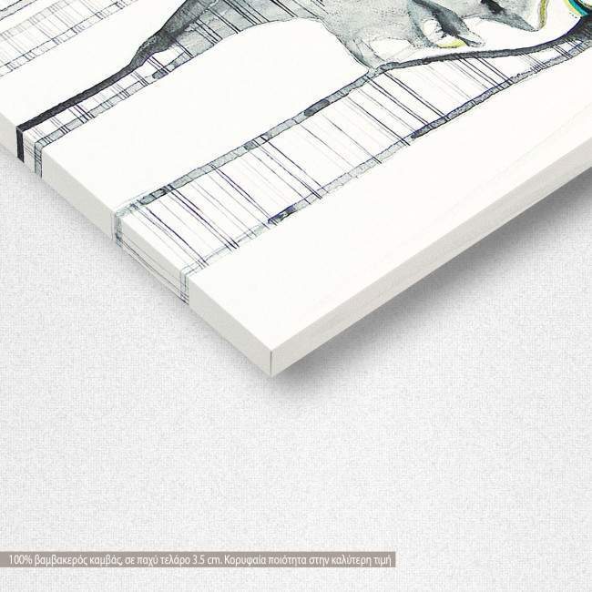 Watercolor girl I, πίνακας σε καμβά, λεπτομέρεια