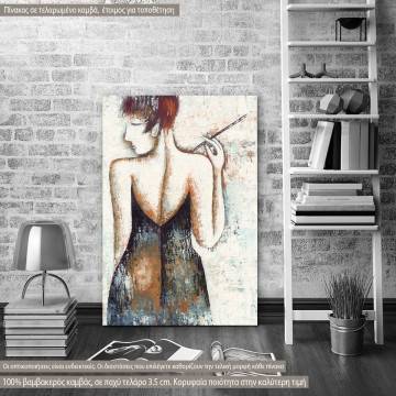 Canvas print Smoking lady