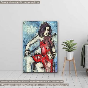 Canvas print Woman and a violin