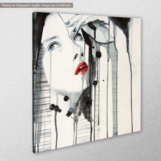 Canvas print Watercolor girl VI, side