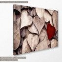 Canvas print Hearts, Wooden hearts, side
