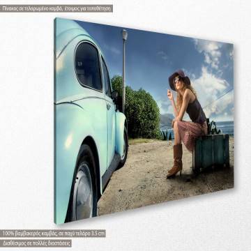 Canvas print Woman with a beatle 2