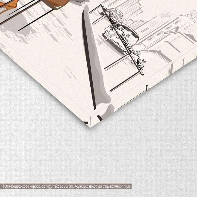 Canvas print Fashion girls in the the city, detail