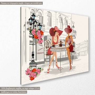 Canvas print Fashion people in the street cafe Framed canvas View 1 2