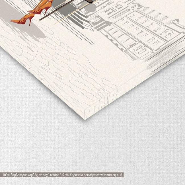 Fashion people in the street cafe, πίνακας σε καμβά, λεπτομέρεια