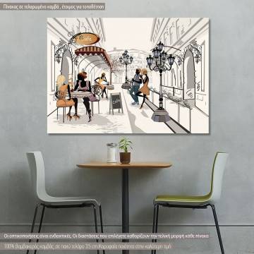 Canvas print Cafe in the old city