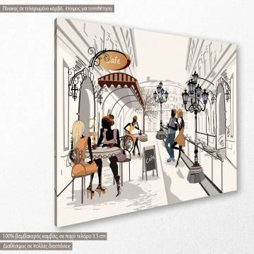 Canvas print Cafe in the old city 2