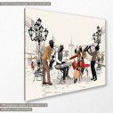 Canvas print Musicians in the city, side