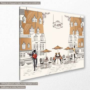 Canvas print Cafe with guitarist 2