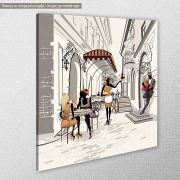 Canvas print People in the street cafe 2