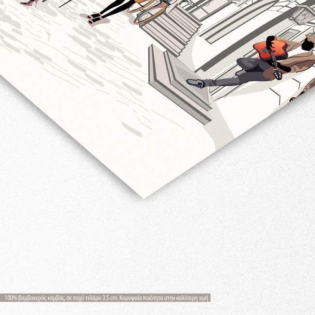 Canvas print People in the street cafe, detail