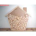 House with hearts wooden wishes board