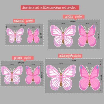 Wooden figure Butterflies pink set 2 pc 2