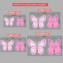 Wooden figure Butterflies pink set 2 pc