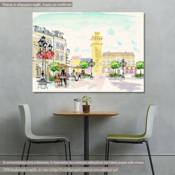 Canvas print Street cafe