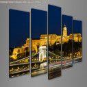 Canvas print Budapest by night five panels, side