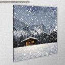 Canvas print Cabin in the snow, side