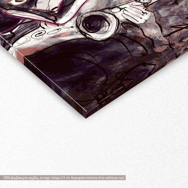 Canvas print Jazz band with dancer, detail