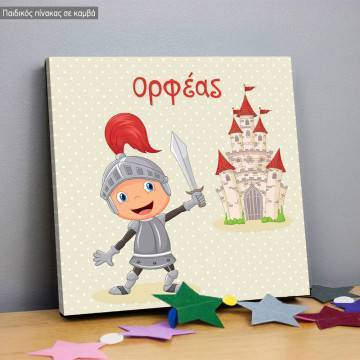 Kids canvas print Knight and castle green 2