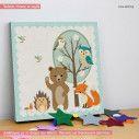 Kids canvas print forest animals with name