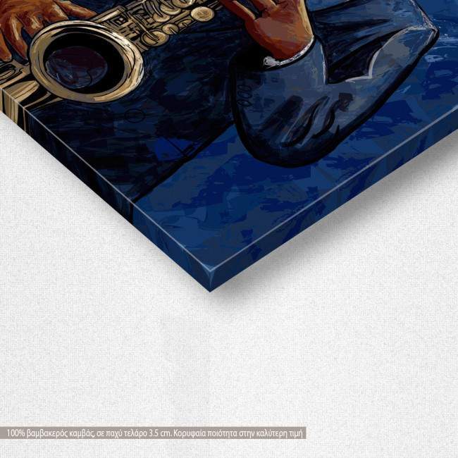 Saxophone player, πίνακας σε καμβά, λεπτομέρεια