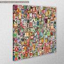 Canvas print Digital letters collage, side