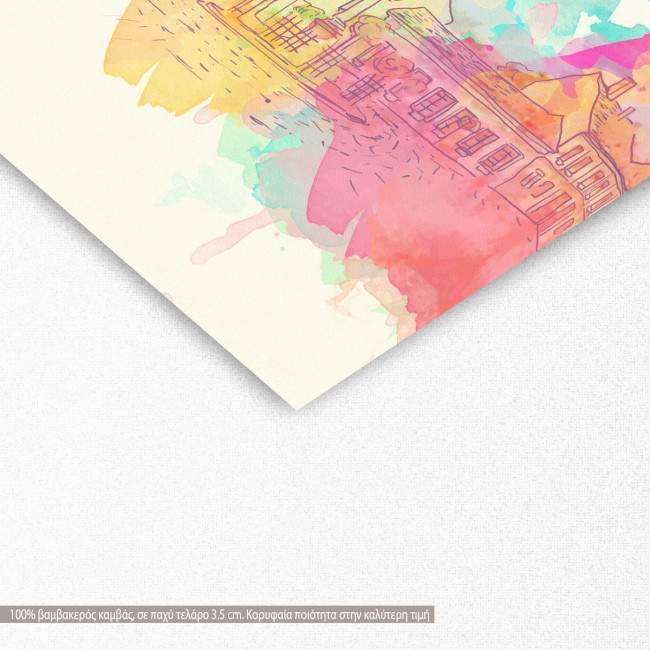 Canvas print Watercolor city, detail