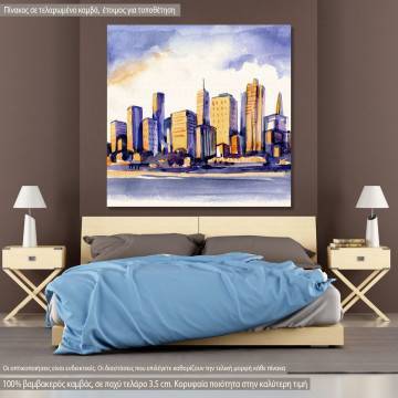 Canvas print Watercolor cityscape
