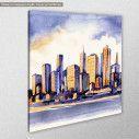 Canvas print Watercolor cityscape, side