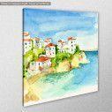 Canvas print Village by the sea, side