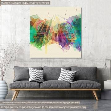 Canvas print Aquarell city
