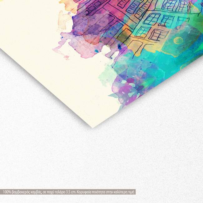 Canvas print Aquarell city, detail