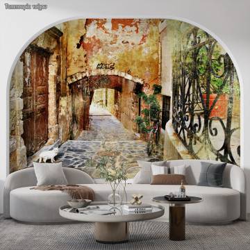 Ταπετσαρία τοίχου Κρήτη παλιός δρόμος