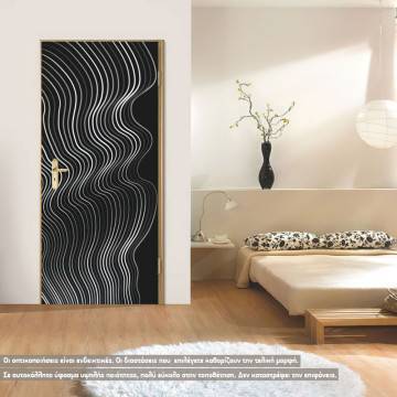 Door sticker Warped lines