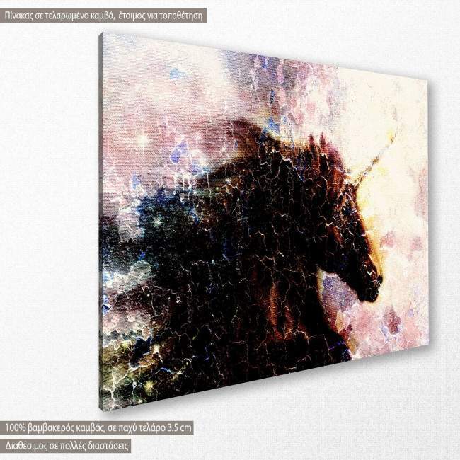 Canvas print Black unicorn, side