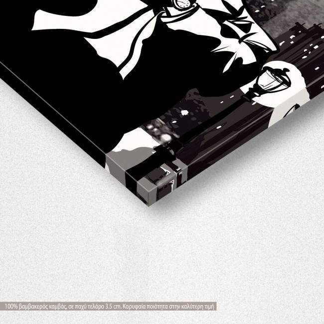 Saxophone player in a street at night, πίνακας σε καμβά, λεπτομέρεια