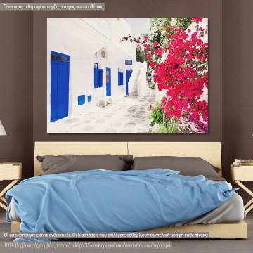 Πίνακας σε καμβά Μύκονος, Street in Mykonos town